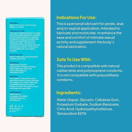 Cake Hello Toy Wonder, Non-Drip Water-Based Lubricant, Natural Lube, Personal Lubricant (3.3 Fl. Oz.)