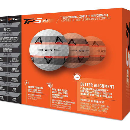 TaylorMade TM21 TP5 pix Golf Balls 12 Ball Pack White