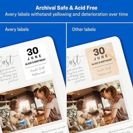 Avery ID Labels, Sure Feed Technology, Permanent Adhesive, 2" x 2-5/8", 5 Packs (6572)