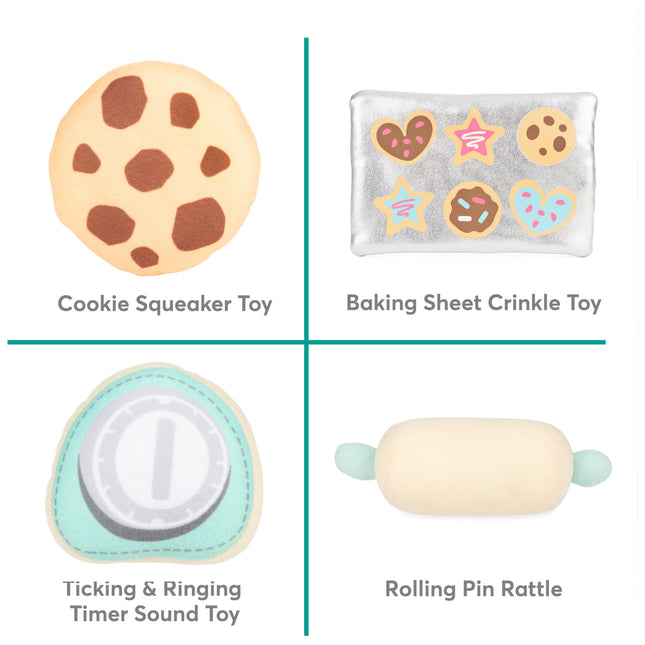 GUND Baby Mi Primer Juego de Peluches de Repostería con Sonidos, Sonajero, Chirridos y Crujidos, Juguete Sensorial de Peluche Ultrasuave para Bebés y Recién Nacidos
