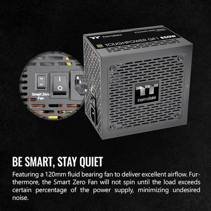 Thermaltake GF1 (2024) Fully Modular ATX 850W Power Supply - 80 Plus Gold - Ultra Quiet - Zero RPM, PS-TPD-0850FNFAGU-P