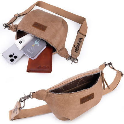 Cangureras Wrangler para mujer Riñonera de viaje Bolsos bandolera cruzados para mujer, Caqui WG82-194KH