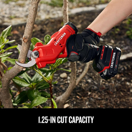 Sécateur électrique sans fil CRAFTSMAN 20 V MAX, batterie et chargeur inclus (CMCPR320C1)