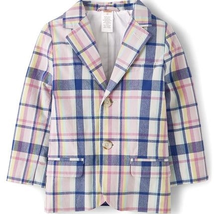 Gymboree Boys' and Toddler Blazer, White Multi, 5T