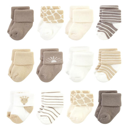 Hudson Baby Calcetines de Felpa y Algodón para Bebé Unisex, Jirafa Moderna, 6-12 Meses, Jirafa Moderna, 6-12 Meses