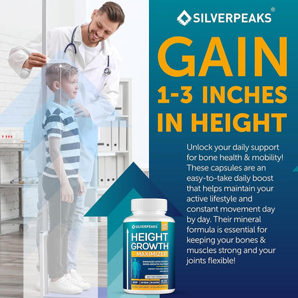 Height Growth Maximizer - Natural Height Pills to Grow Taller - Made in USA - Growth Pills with Calcium for Bone Strength - Get Taller Supplement That Increases Bone Growth - Free of Growth Hormone