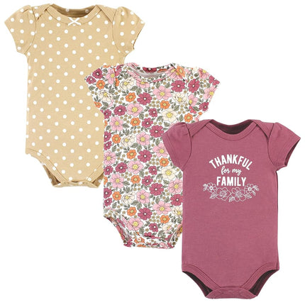 Bodysuits de algodón unisex para bebé Hudson Baby, Thankful Floral, 0-3 meses, Thankful Floral, 0-3 meses