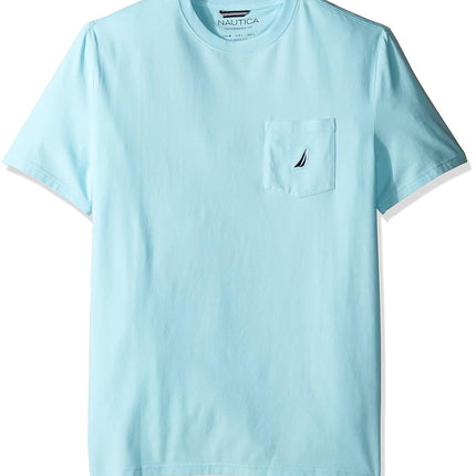 Nautica Men's Solid Crew Neck Short-Sleeve Pocket 