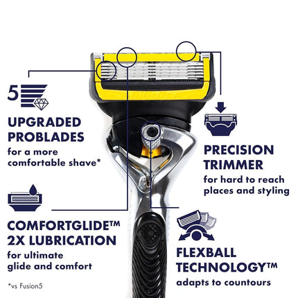 Gillette ProGlide Shield Premium Edition Razors for Men, 1 Gillette Razor, 8 ProShield Razor Blade Refills, 1 Travel Case