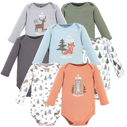 Pañaleros de algodón de manga larga unisex Hudson Baby, Woodland Friends, 12-18 meses