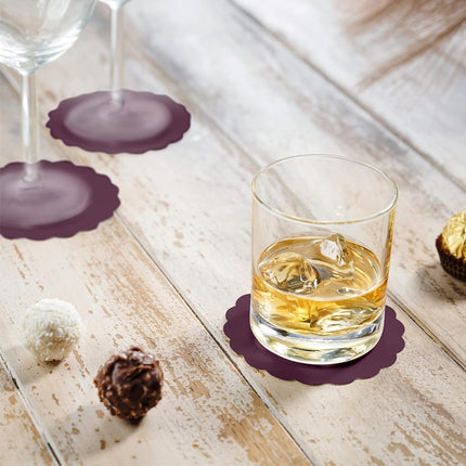 Disposable Plum Paper Coasters for Drinks, 3.5 Inch Round Coasters for Bar, Cocktail, Beverage, Wine Or Event, 500 Pack Bulk