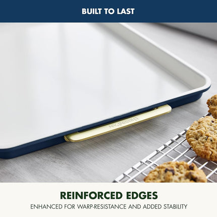 GreenPan Reserve Healthy Ceramic Nonstick Bakeware Half Sheet Pan in Oxford Blue
