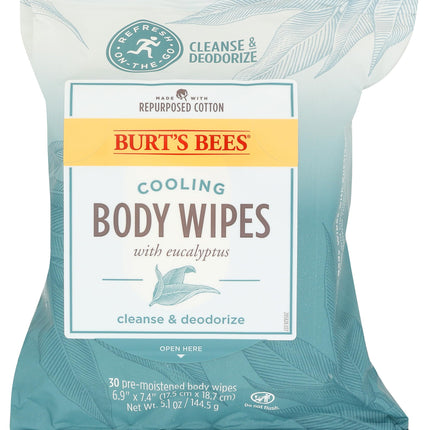 Burts Bees Cooling Body Wipes 30CT 30CT