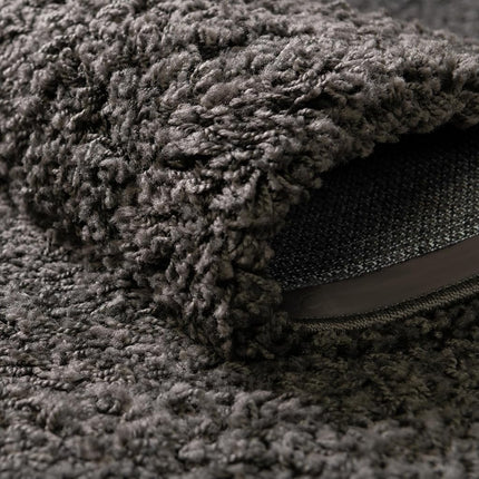 Unique Loom Solo Solid Shag Collection Area Rug- Modern Plush Rug Lush & Soft (4' 0 x 6' 0 Rectangular, Graphite Gray)
