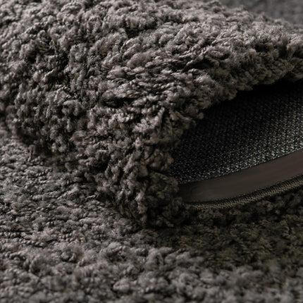Unique Loom Solo Solid Shag Collection Area Rug- Modern Plush Rug Lush & Soft (4' 0 x 6' 0 Rectangular, Graphite Gray)