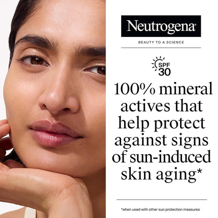 Neutrogena Purescreen+ Tinted Sunscreen for Face with SPF 30, Broad Spectrum Mineral Sunscreen with Zinc Oxide and Vitamin E, Water Resistant, Fragrance Free, Medium, 1.1 fl oz
