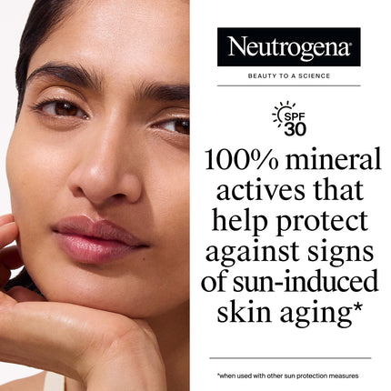 Neutrogena Purescreen+ Tinted Sunscreen for Face with SPF 30, Broad Spectrum Mineral Sunscreen with Zinc Oxide and Vitamin E, Water Resistant, Fragrance Free, Medium, 1.1 fl oz