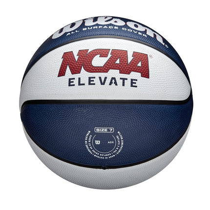 Wilson NCAA Elevate Basketball - Size 7-29.5", White/Navy