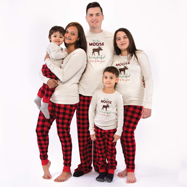 Hudson Baby Holiday Pajamas, Moose Wonderful Time Baby, 0-3 Months