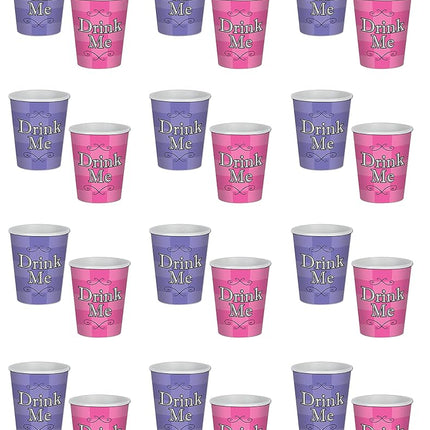 Beistle 58182 24 Piece Alice In Wonderland Beverage Cups, 9 oz, Purple/Pink/Black/White