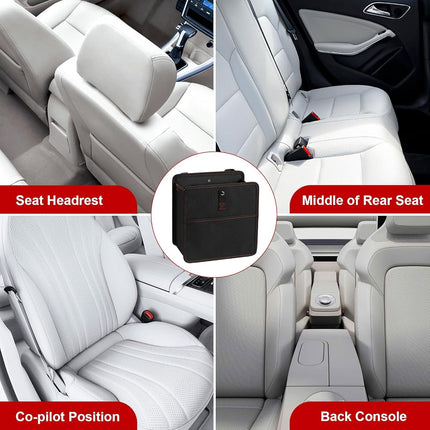 Simple Deluxe Car Trash Can with Lid and Adjustable Straps,Waterproof Automotive Garbage Can, Portable and Collapsible, Multipurpose Trash Bin for Car,3 Gallon, Black
