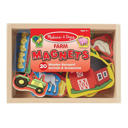 Melissa & Doug 20 Wooden Farm Magnets in a Box