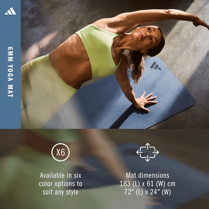 adidas Yoga Mat, Medium-Density Workout Mat, 4mm