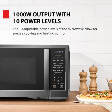 TOSHIBA ML4-EM12PA(BS) Horno microondas de encimera con diseño elegante como electrodoméstico esencial de cocina, sensor inteligente, 13 menús automáticos y función de silencio, 1.2 pies cúbicos con plato giratorio de 12.4", 1000W, acero inoxidable negro