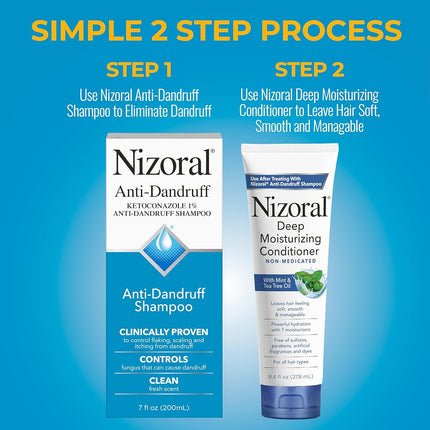 Nizoral Deep Moisturizing Conditioner with Mint & Tea Tree Oil for All Hair Types - Free of Sulfates, Parabens, Artificial Fragrances and Dyes, 9.4 oz