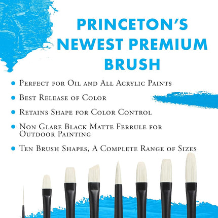 Princeton Aspen, Glare-Free Indoor/Outdoor Brush for Acrylic & Oil, Series 6500 Round Synthetic, Size 2/0