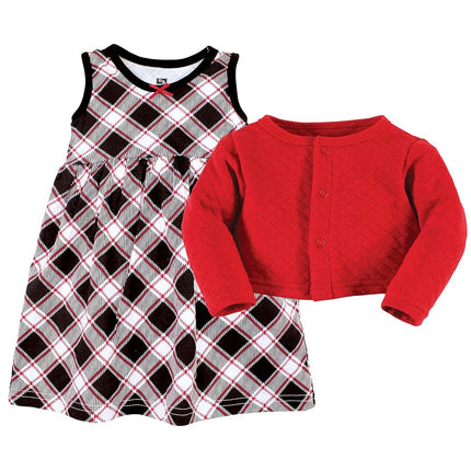 Cardigan et robe matelassés taille unique pour bébés Hudson, motif botanique d'automne, 6-9 mois