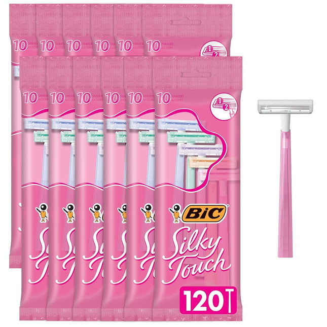 BIC Twin Select Silky Touch Twin Blade Shaver, Women, 10-Count (Packs of 12) by BIC