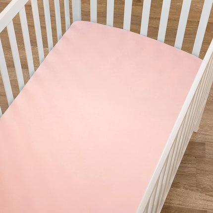 American Baby Company Fitted Crib Sheet 28" x 52", Soft Breathable Neutral Cotton Jersey Sheet, Blush, for Boys and Girls, Fits Crib and Toddler Bed mattresses