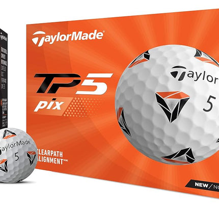 TaylorMade TM21 TP5 pix Golf Balls 12 Ball Pack White