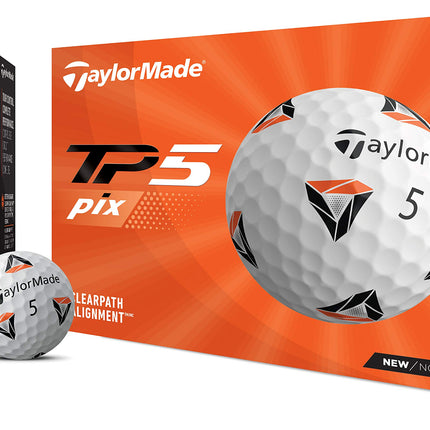TaylorMade TM21 TP5 pix Golf Balls 12 Ball Pack Wh