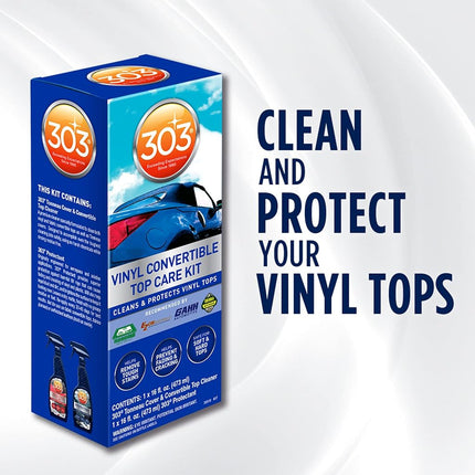 303 Products 30510 Convertible Vinyl Top Cleaning and Care Kit - Cleans and Protects Vinyl Tops - Includes Tonneau Cover and Convertible Top Cleaner 16 fl. oz. + Automotive Protectant 16 fl. oz.,Blue