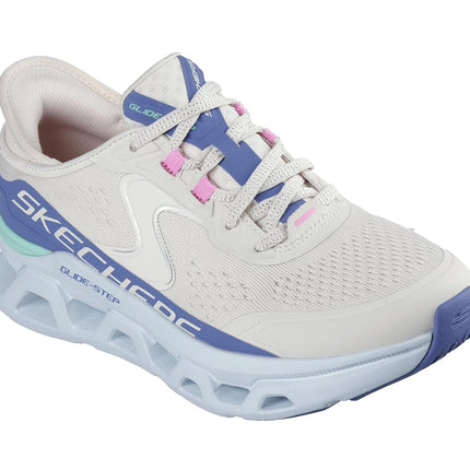 Skechers Women's Glide-Step Atlus Hands Free Slip-ins Sneaker, Ntmt=Natural/Multi, 6.5 UK