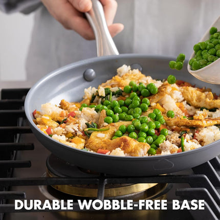 GreenPan Lima Hard Anodized Healthy Ceramic Nonstick 26 cm Frying Pan Skillet, PFAS-Free, Oven Safe, Gray