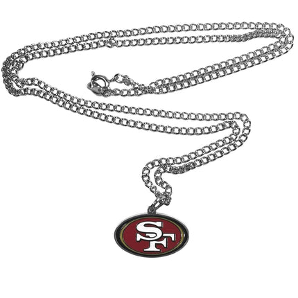 Siskiyou Sports NFL San Francisco 49ers Women's NFL Chain Necklace with Small Pendant, 20", Silver