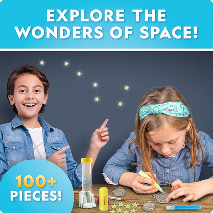 National Geographic Mega Space Activity Kit - Science Experiment & Craft Kit for Kids with 100+ Pieces, Launch a Rocket, Make Constellations with Glow in The Dark Stars, Paint a Solar System & More