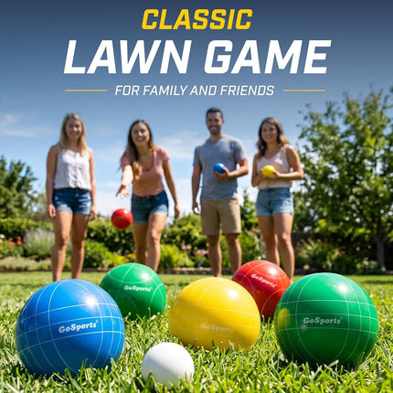 GoSports 90 mm Premium Resin Bocce Ball Set - Outdoor Lawn Game