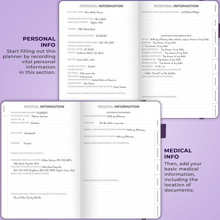Clever Fox End of Life Planner, When I Die Organizer 8.5”x11” Purple