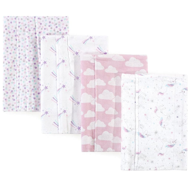 Hudson Baby Unisex Baby Cotton Flannel Burp Cloths, Magical Unicorn, One Size