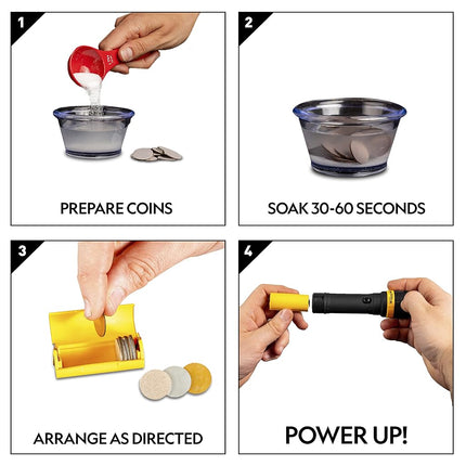 NATIONAL GEOGRAPHIC Kit para Hacer Pilas - Reloj de Patata y Linterna de Moneda, Kit de Ciencia, 2 Proyectos STEM de Electricidad Ideales para Niñas y Niños, Proyectos de Ciencia que Enseñan a los Niños sobre Circuitos