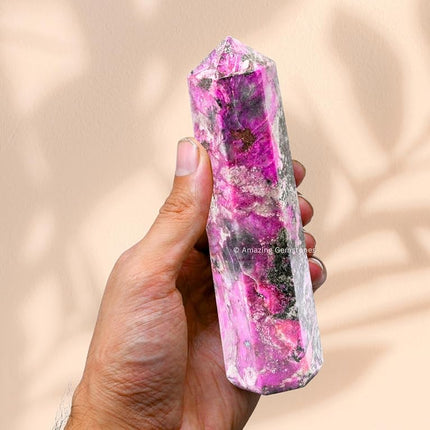 Large Cobalt Calcite Crystal Towers ~ Natural Healing Crystal Point Obelisk for Reiki Healing and Crystal Grid (5.5" to 6" INCH)