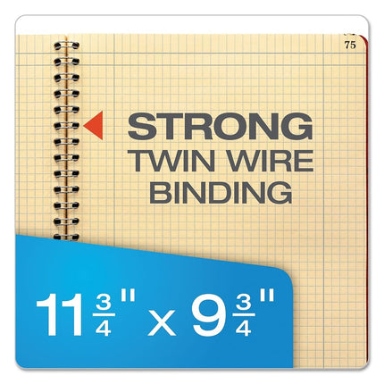 Ampad Computation Book, 4x4 Quad Ruled, 76 Sheets, Ivory, 11-3/4" x 9-1/4", 1 per Pack (22-157)