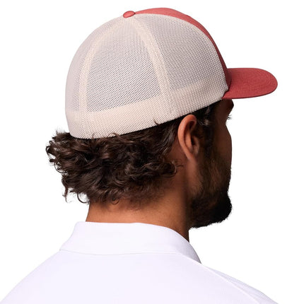 Columbia Unisex-Adult Mesh Ball Cap, Washed Red/Leather Logs Graphic, XXL