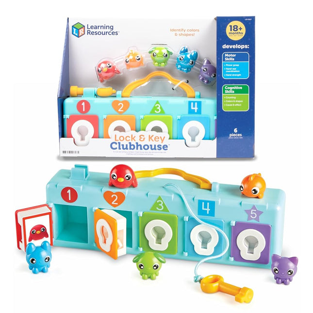 Learning Resources Lock & Key Clubhouse, Ages 18 Months+, Toddler Fine Motor Skills Toy, Peekaboo Counting & Colour Learning