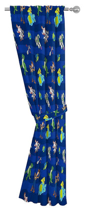 Rideaux Disney Toy Story Buzz & Woody 213 cm - Belle décoration de chambre et installation facile, parure de lit avec Fourchette, Ducky et Bunny - Rideaux comprenant 2 embrasses, ensemble de 4 pièces (produit officiel Disney)