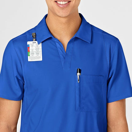 WonderWink Men's Collar Top, Royal, 3X-Large